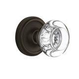 Crystal Round Interior Mortise Door Knob with Classic Rosette