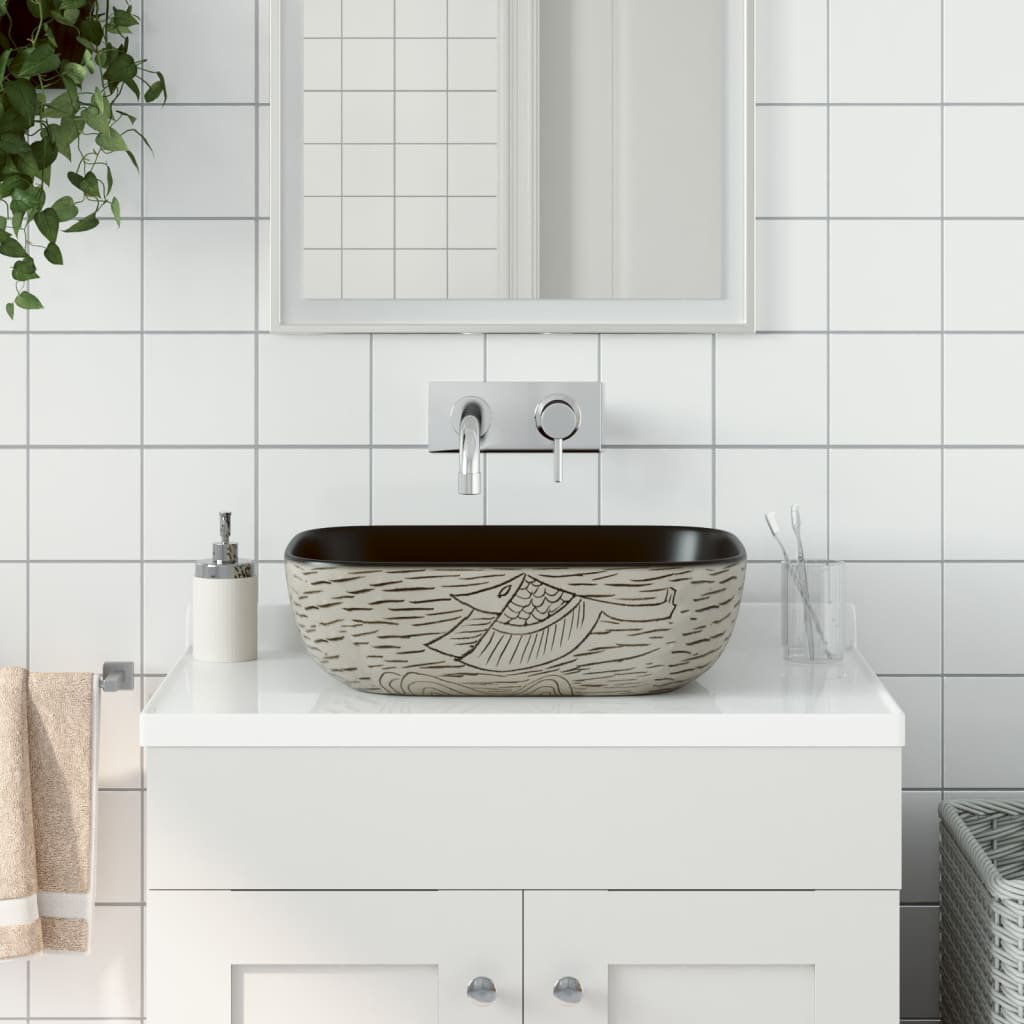 Vidaxl Countertop Basin Rectangular 48X37.5X13.5 Cm Ceramic