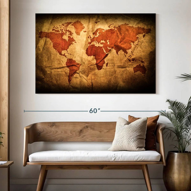 Carte du monde Aliaz, H 34 po x l 51 po
