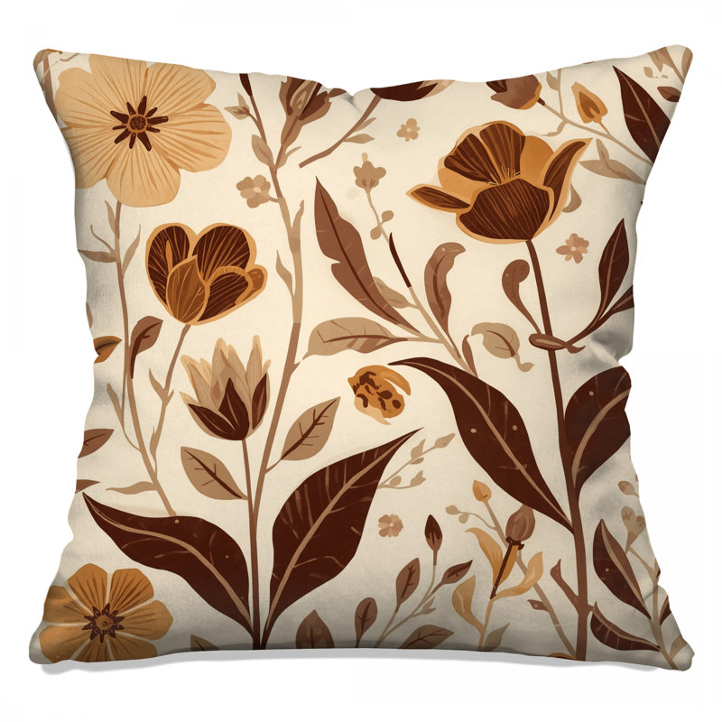 Coussins décoratifs Botanical Floral Illustration, 14 X 14 pouces