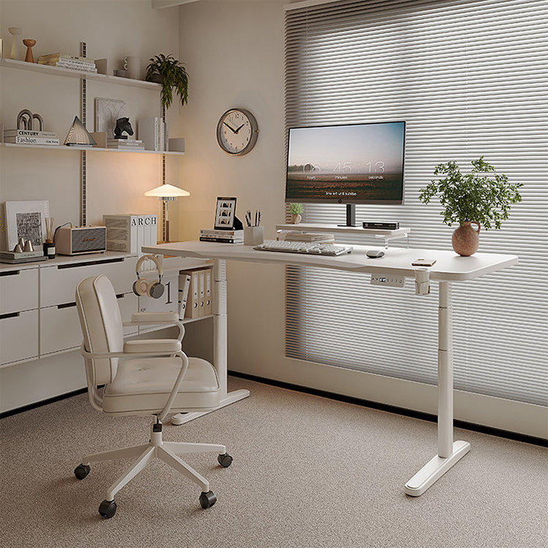 Bureau moderne réglable en hauteur 62,99 po, H 47,24 po x l 62,99 po x P 27,56 po