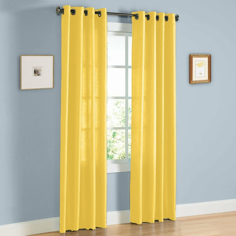 Mira Solid Semi-Sheer Grommet Curtain Panels, Teal