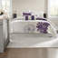 Ensembles de literie en coton de luxe, édredon floral mauve, décoration intérieure moderne