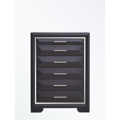 Commodes décoratives avec six tiroirs et poignées en métal
