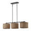 3-lamp matte black rattan woven dimmable pendant light