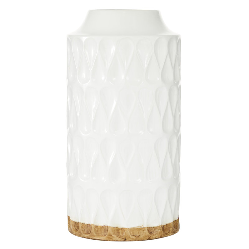 Auxvasse Geometric Porcelain Table Vase, 16" H x 8.25" W x 8.25" D