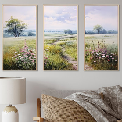 Meadow Scenery Minimalism Serenity II - Meadow Wall Art Print Set