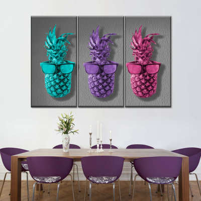 " Three Trendy Pineapples " by L. C. Sutton Creations 3 - Pieces