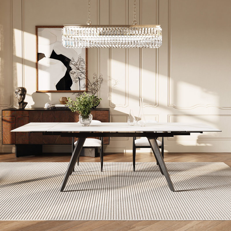Moiser 63"-94.5" Extendable Rectangular Sintered Stone Dining Table Seat 6-10