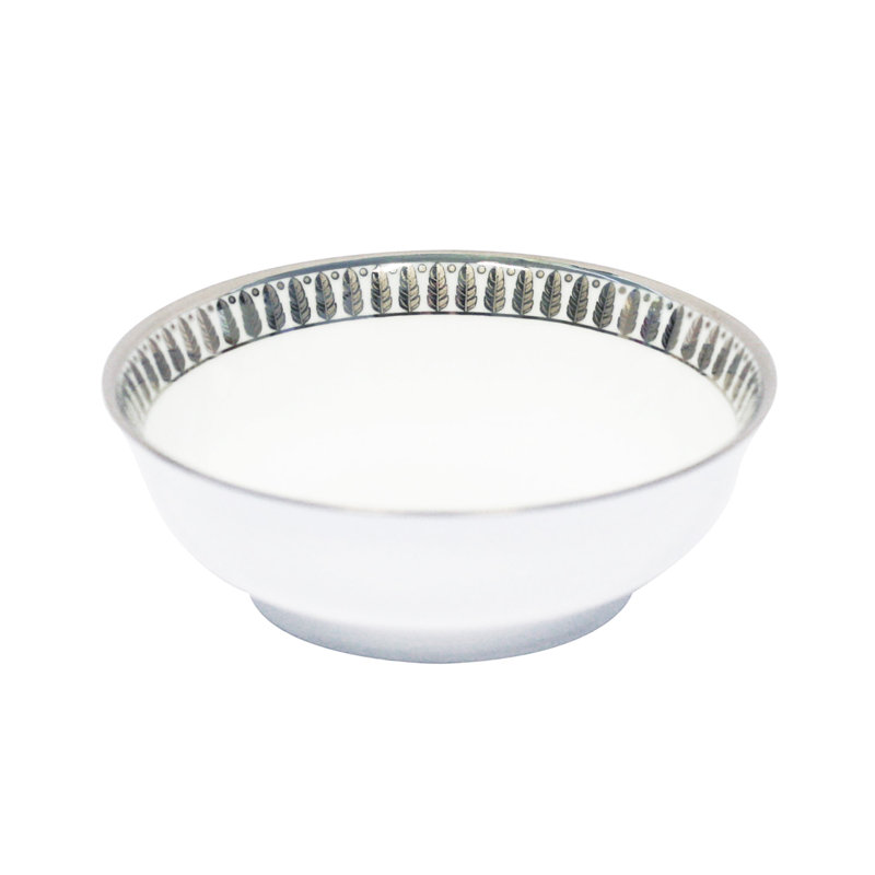 Plumes Porcelain Salad Bowl, Platinum
