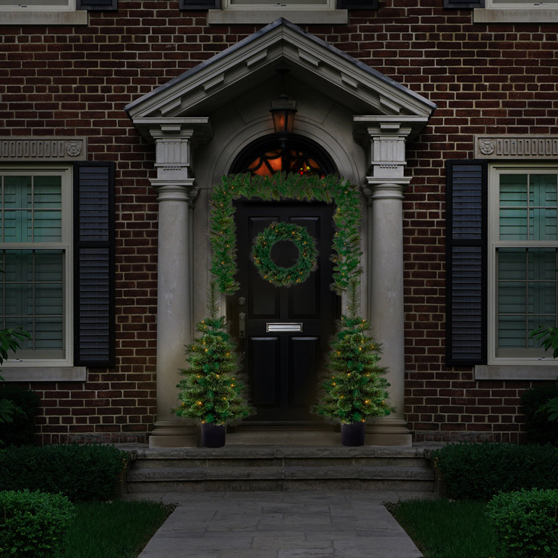 4 Piece Pre-lit Christmas Door Set