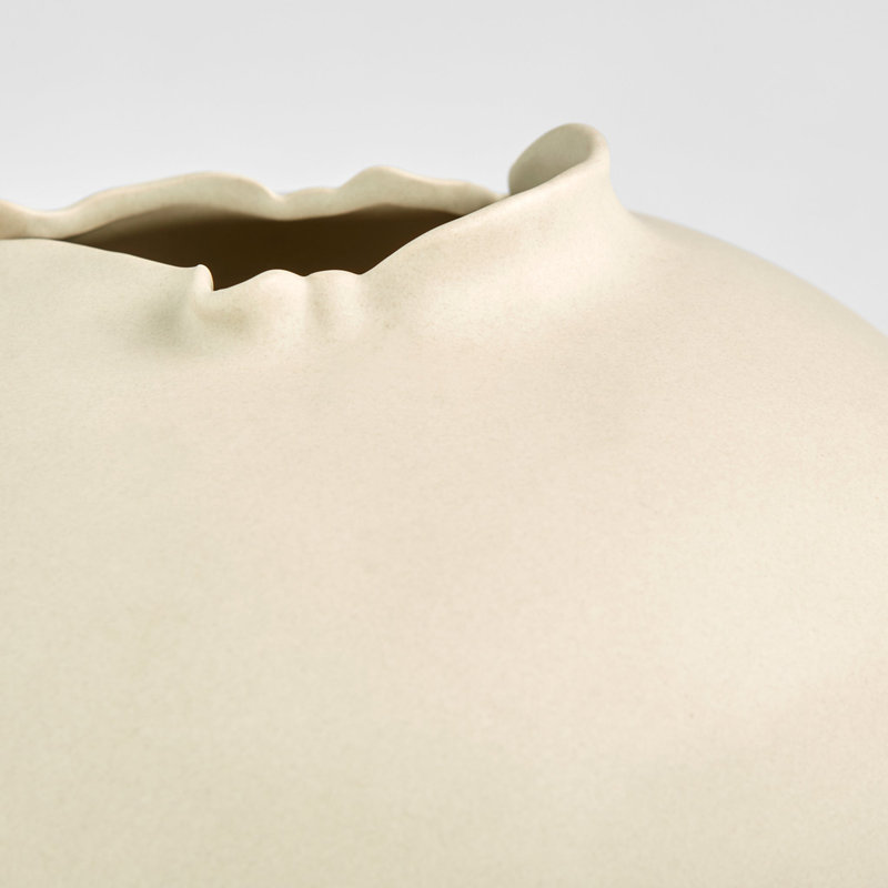 Tambora Handmade Ceramic / Porcelain Table Vase, 6.25" H x 10" W x 10" D