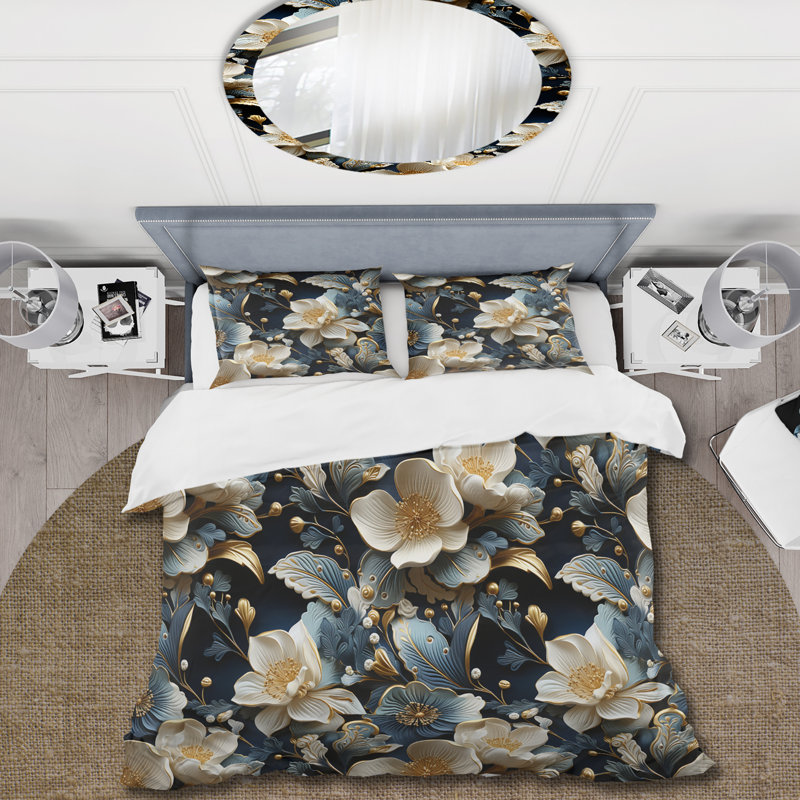 Ensemble de housse de couette Victorian Elegance, Housse de couette pour grand lit et 2 taies décor