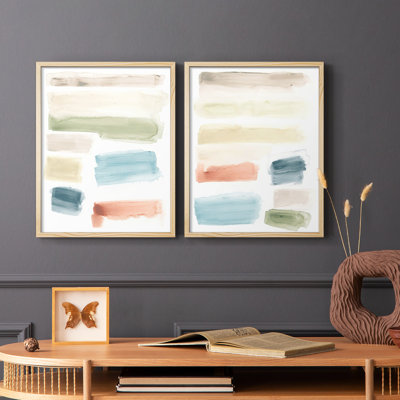 Watercolor Swatches I-Premium, reproduction encadrée - prête à être accrochée - aucun clou requis - aucun clou requis