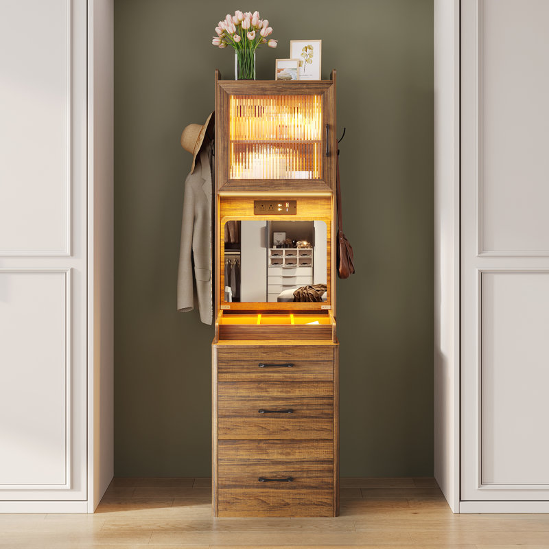 Ayriana Dressing Table with Mirror, Brown