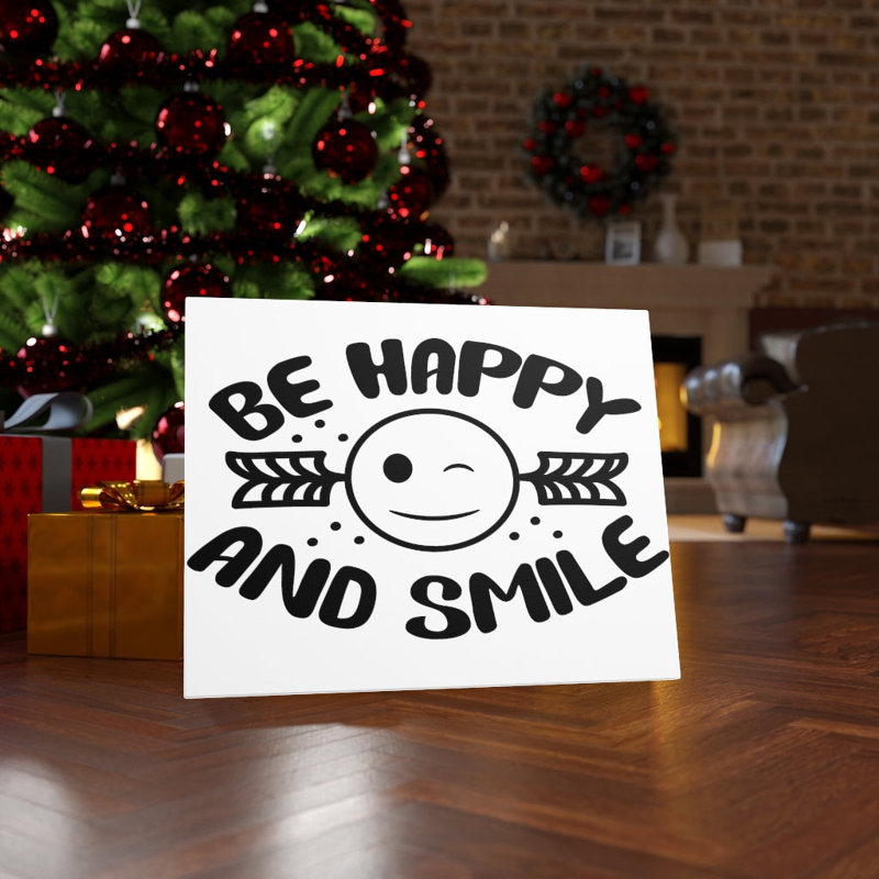 Be Happy Smile - Wrapped Canvas Print, 61cm H x 76cm W