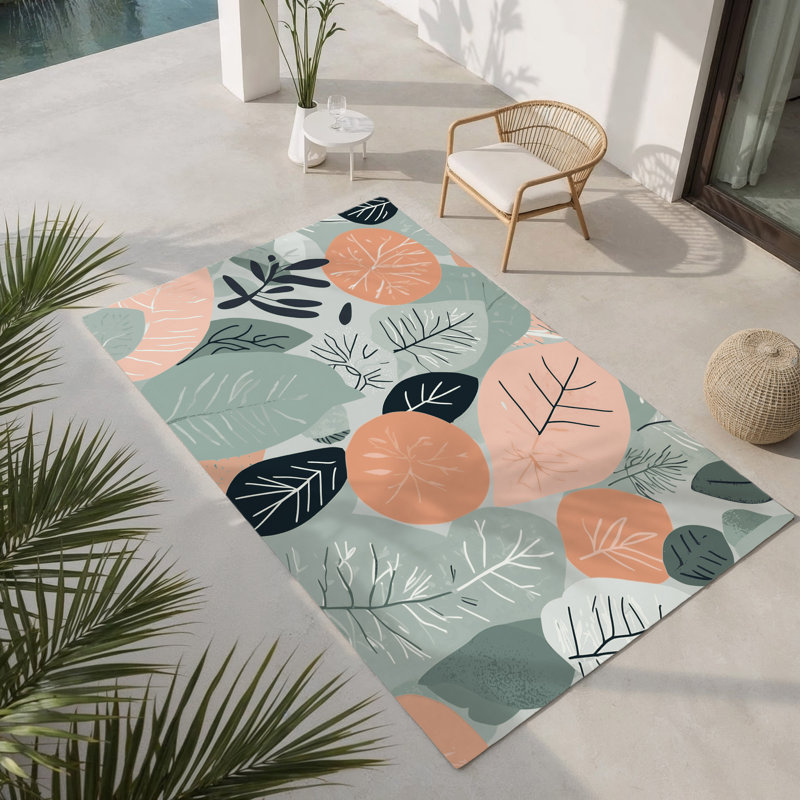 Tapis intérieur et extérieur Tranquil Flora, Rectangulaire 3 pi x 5 pi