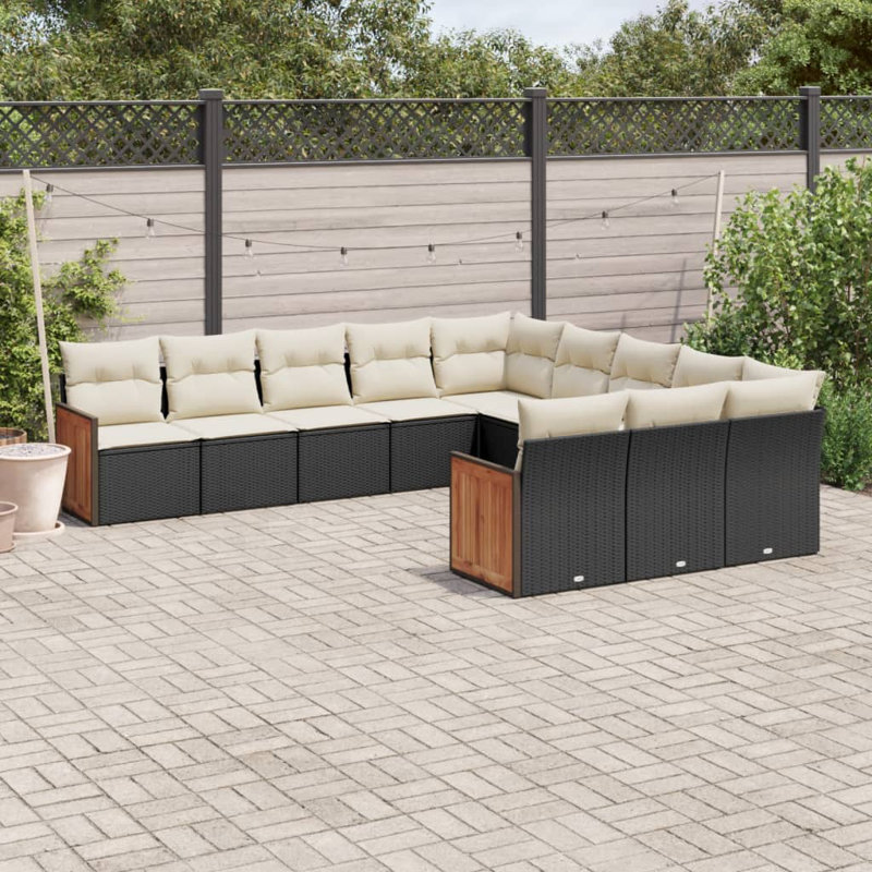 Vidaxl Garden Sofa Set Black