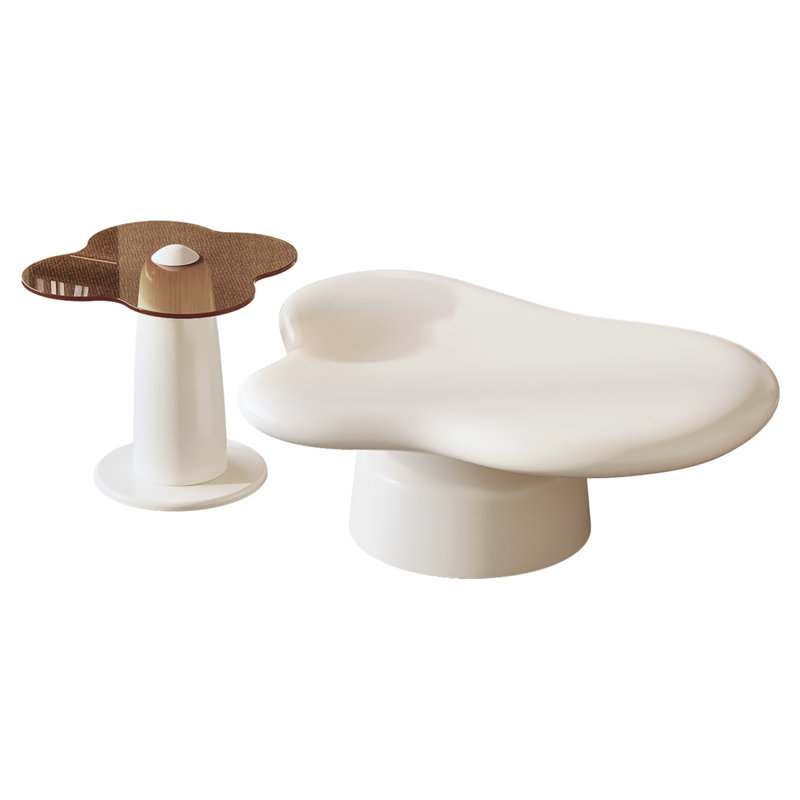 Nesting Coffee Table,Irregular Coffee Table and Side Table for Living Room, Bedroom, Office