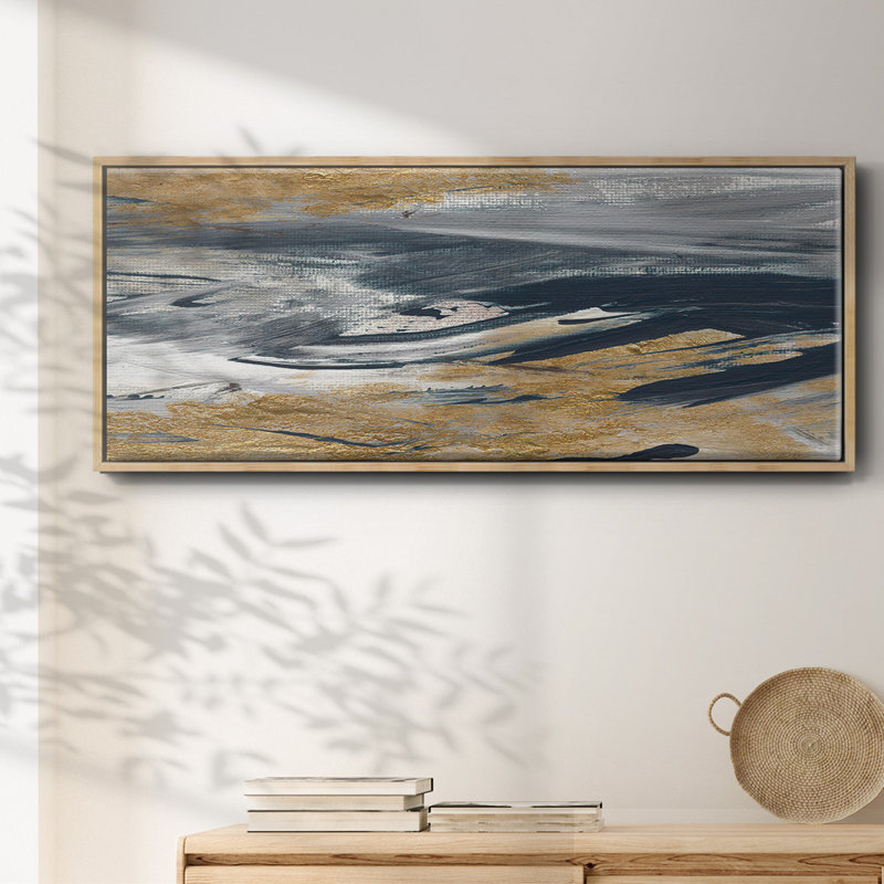 Tumultueux bleu marine - toile encadrée, H 20 po x l 50 po