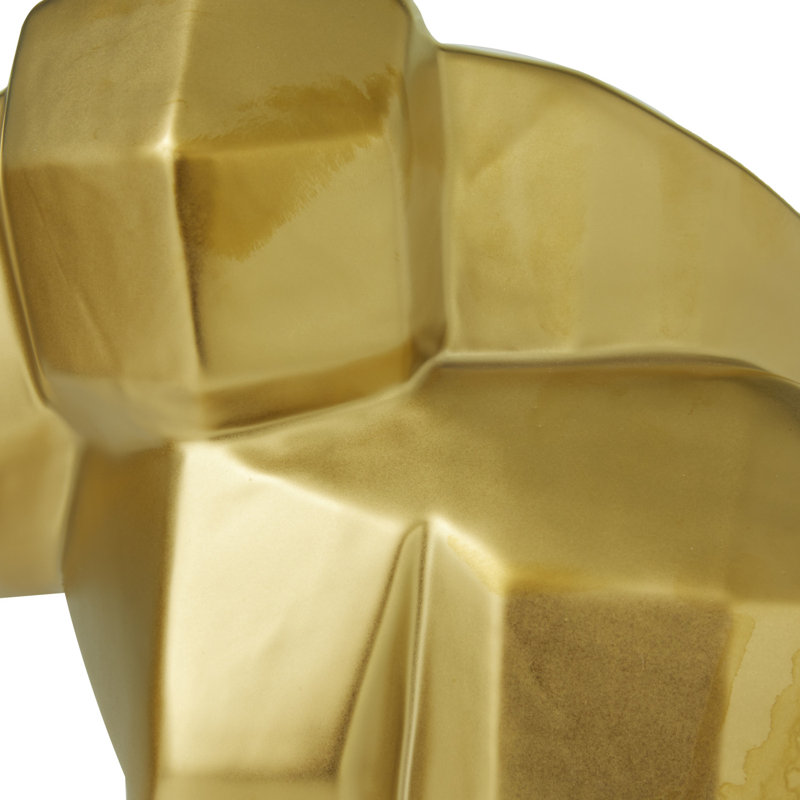 Ensemble de sculptures éléphant en céramique Alaysha, Doré