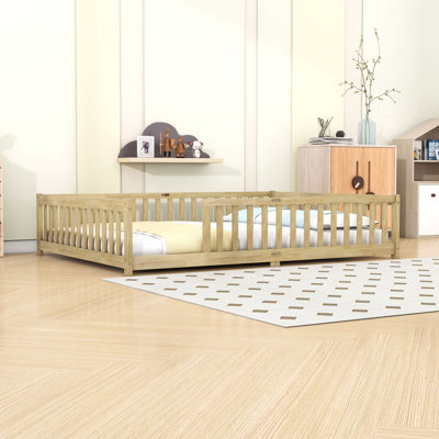 Floor Bed with Safety Fence and Slats