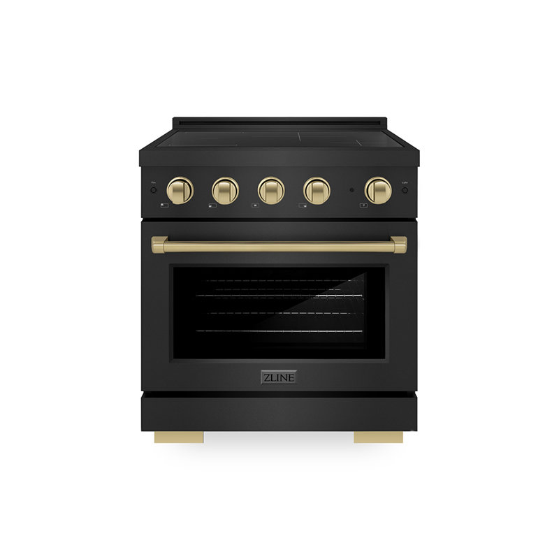ZLINE Autograph 30 in. Paramount Induction Range with 4 Element Cooktop & Matte Black Accents, Champagne Bronze