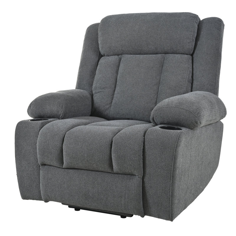 Power Lift Recliner Chair For Elderly,Fabric Lift Chairs For Living Room With Extended Footrest,Classic Single Sofa,Home Theater Seat With 2 Cup Holders,Side Pockets,Remote Control