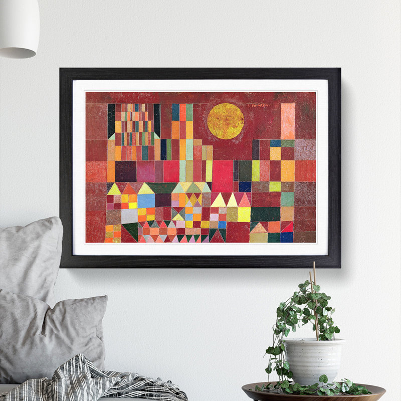 Slot Og Sol by Paul Klee - Picture Frame Painting, Black Framed, 36cm H x 48cm W x 2cm D