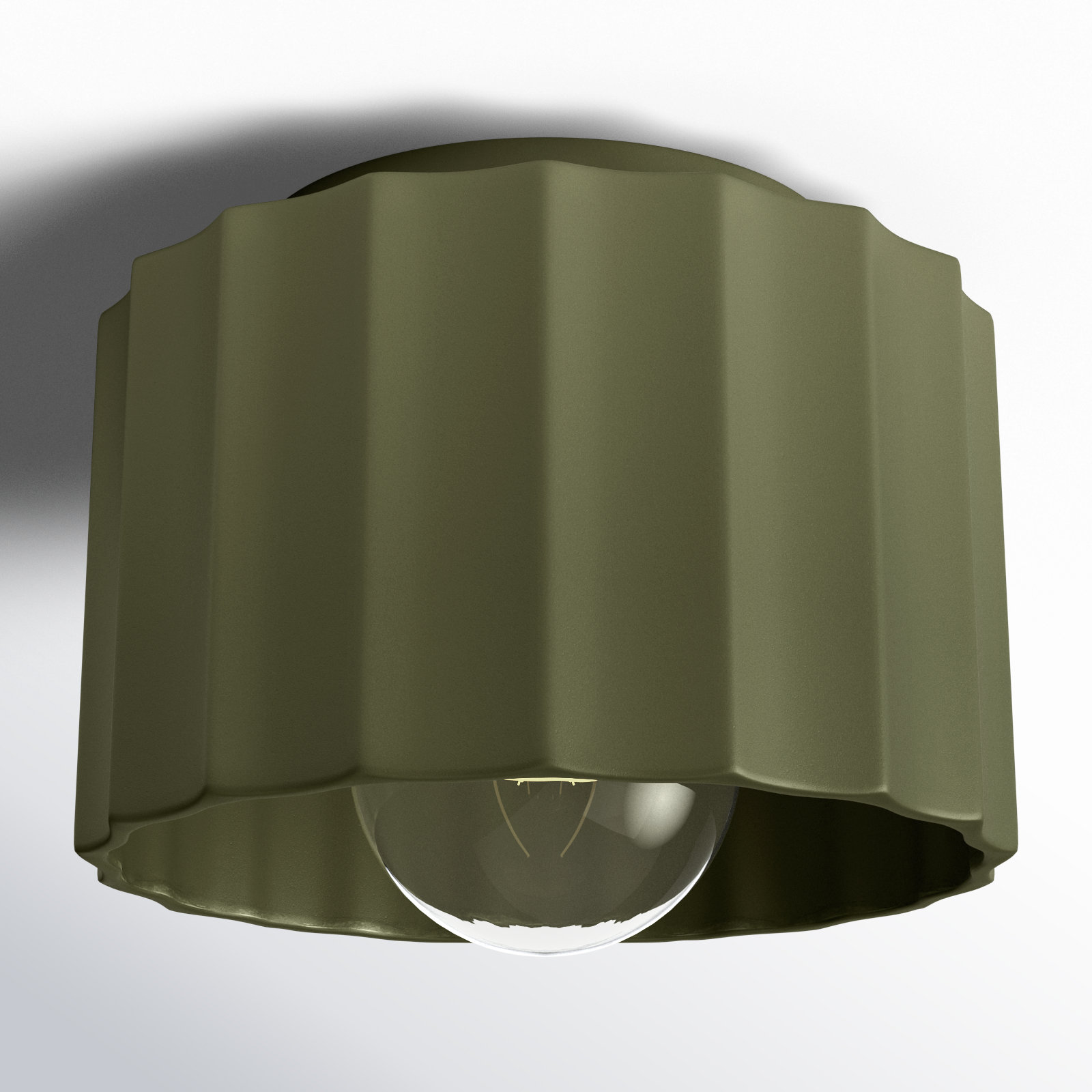 Colgate Single Light Ceramic Flush Mount, Celadon Green Crackle, 5" H x 8" W x 8" D