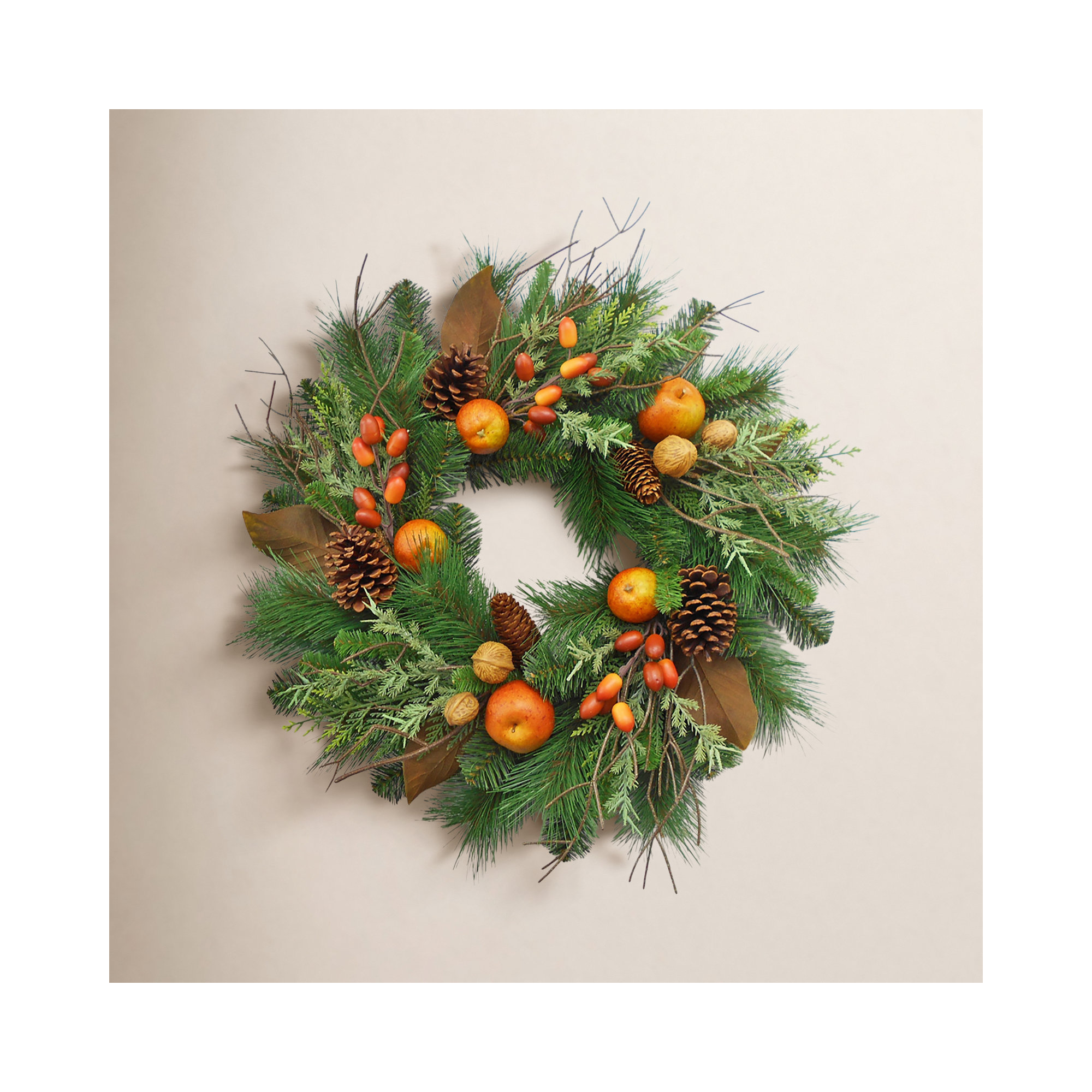 22" Fall Apple Nuts Wreath