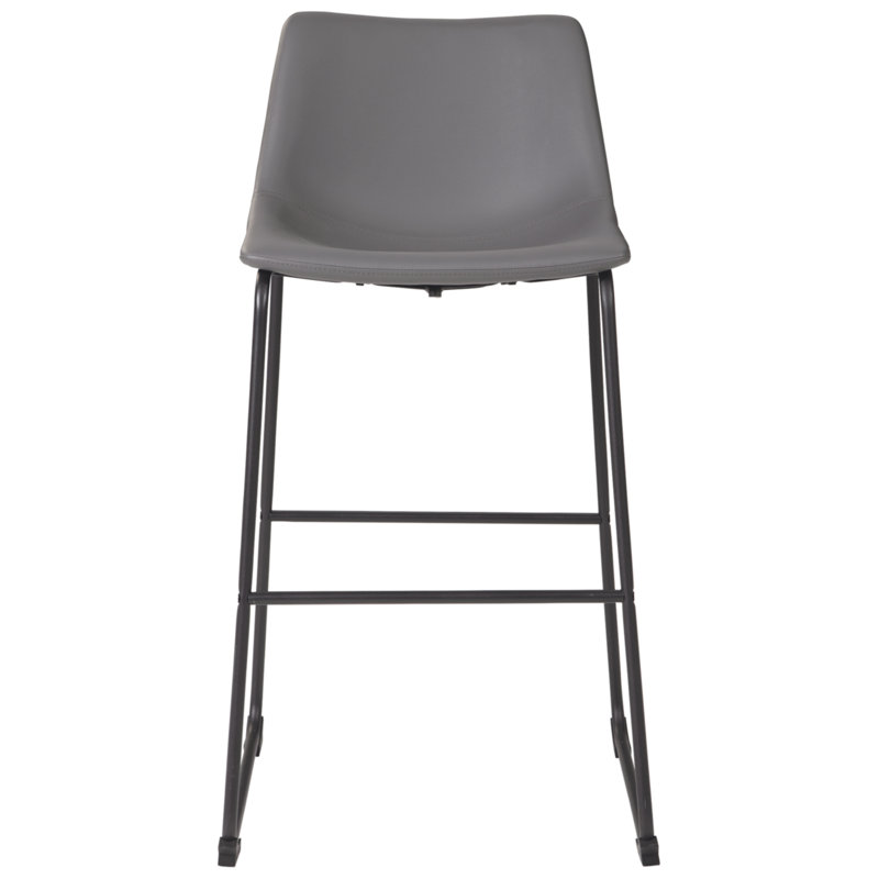 Ashtin Upholstered Counter Stool with Metal Frame, Gray, Bar Stool (29” Seat Height)