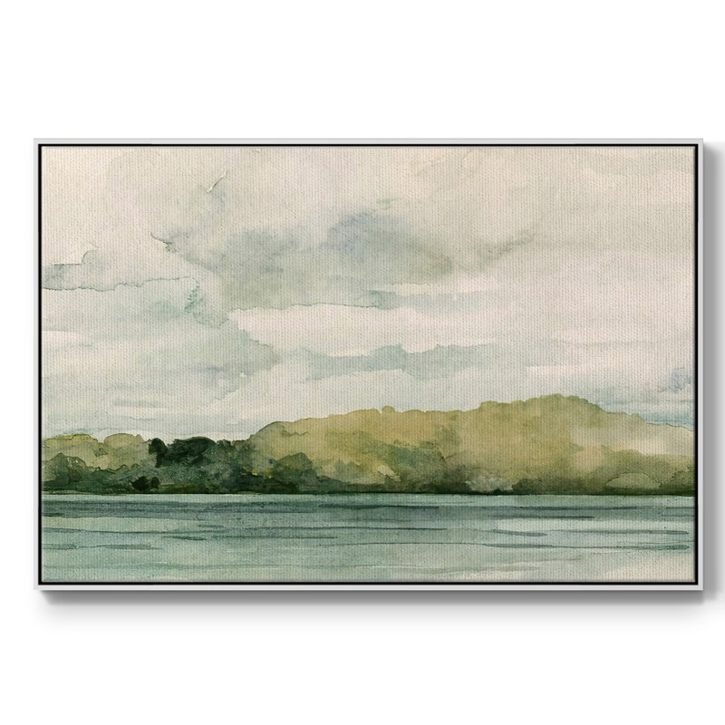 Riverside I, reproduction d'art sur toile, H 25 po x l 37 po x P 2 po, Blanc