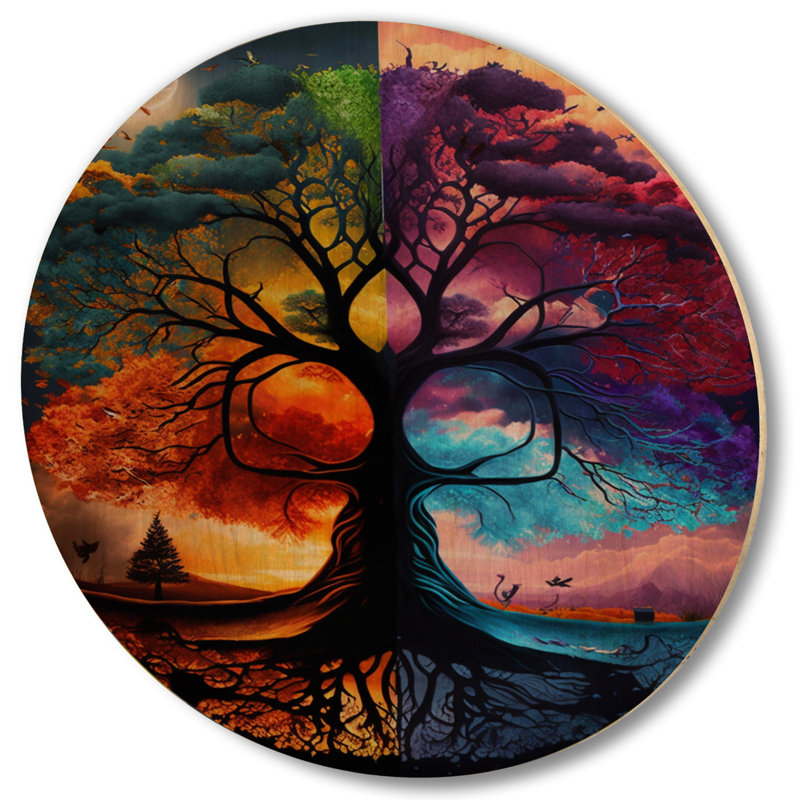 Tree Of Life Day And Night II - Print, 16" H x 16" W x 1" D