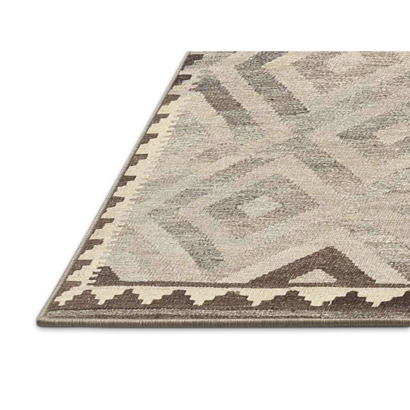 Tapis contemporain beige / brun, Rectangle 5 pi x 7 pi