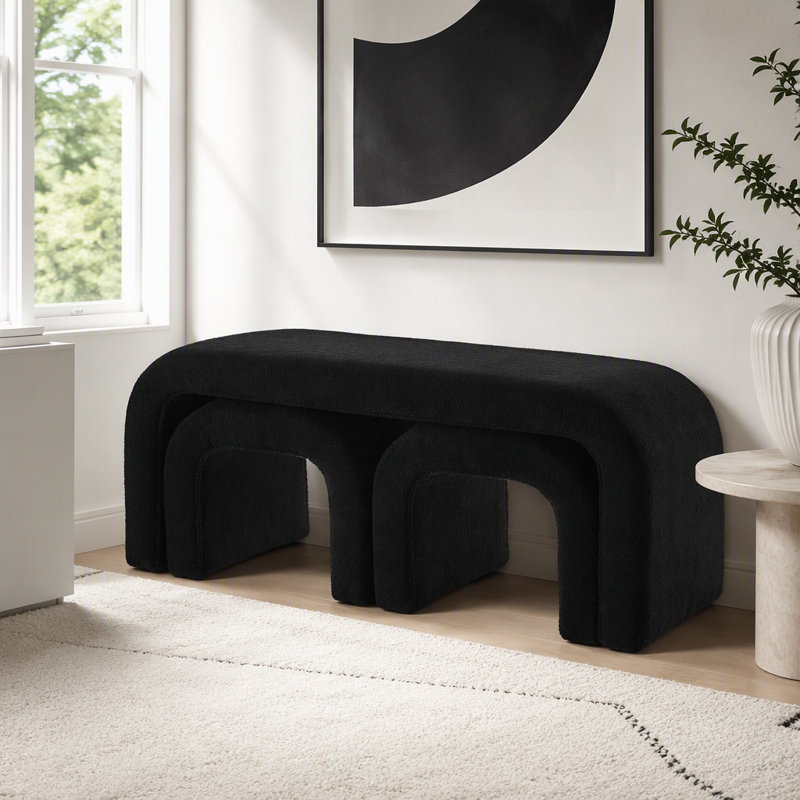 Ensemble de repose-pieds 3 pièces en forme de U 3 pièces, Noir