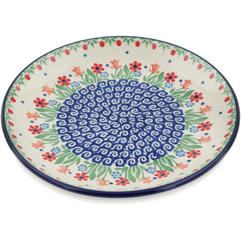 Assiette de poterie en poli de 8 po Babcia's Garden