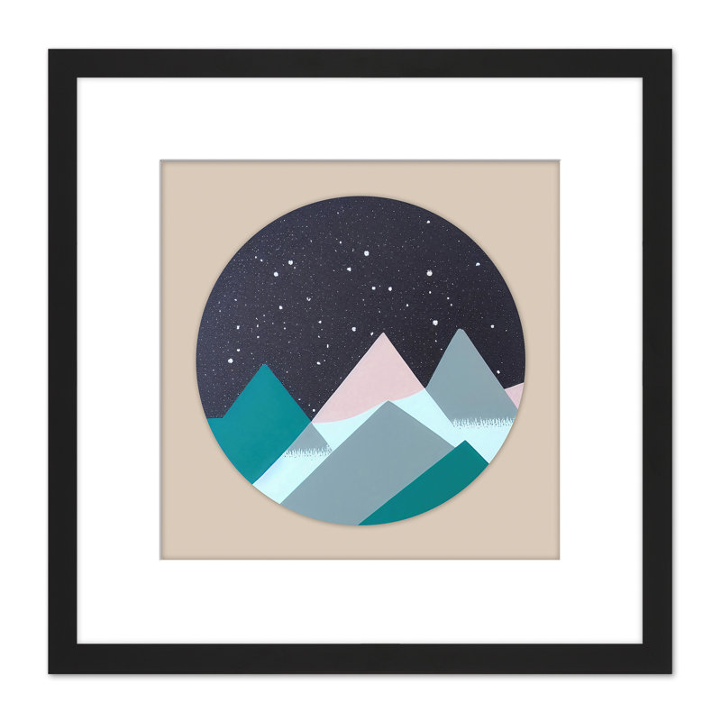 Mountain Landscape At Night Stars - Single Picture Frame Painting