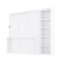 Lit escamotable double avec bureau et bibliothèque, blanc-66927580-66927581