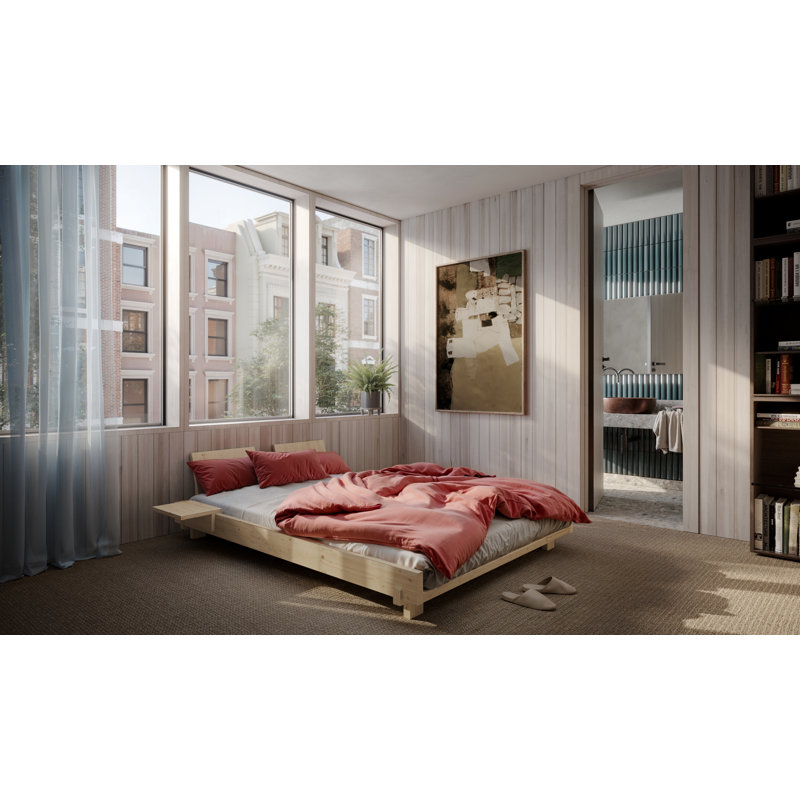 SOCIAL BED W. 2 PCS BACK RESTS AND 2 PCS SIDE TABLES, FSC certified pine wood, Made in Europe, Scandinavian Design