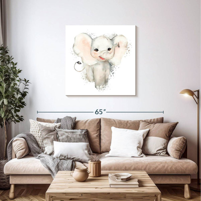 Crowle Baby Elephant Splatter, 36" H x 36" W
