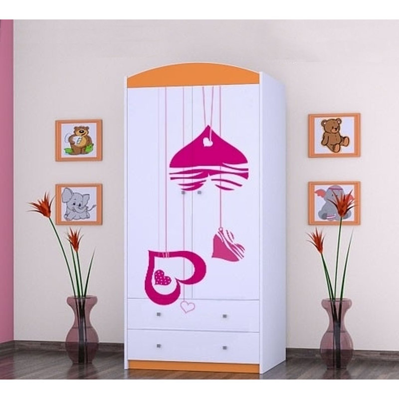 Cloutier 2 Door Wardrobe, Orange
