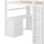 Lit mezzanine double avec tiroirs, bureau et garde-robe