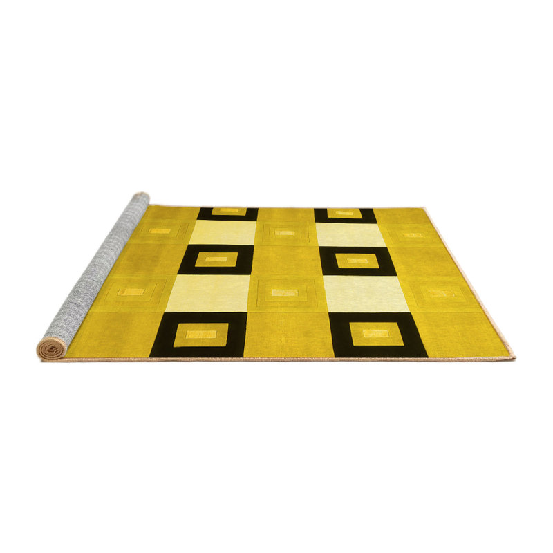 Washable Checkered Indoor Rug, Round 7'