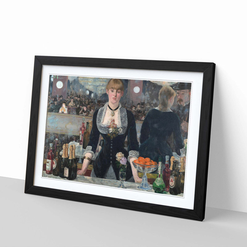 A Bar at the Folies Bergere by √âdouard Manet - Framed Print, Black