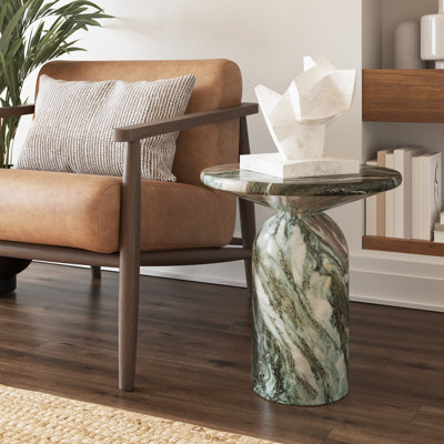 Dalissa Resin End Table with Marble Finish