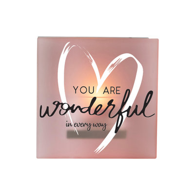 4" Glass Tabletop Tealight Holder with Candle Included
