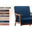 Fauteuil à oreilles en velours bleu pour la détente dans le salon et la chambre à coucher, accent Mid-Century avec salon moderne-1765786565