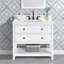 Meuble-lavabo simple 36 po avec comptoir en quartz blanc Carrara, lavabo et dosseret Encino, pré-assemblé-1279629826