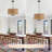 5 - Light Dimmable Bohemian Drum Rattan Chandelier Natural Rattan Seagrass Pendant Light for Living Room-986827022